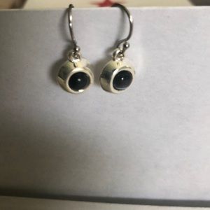 Sterling Silver and Black Earrings
